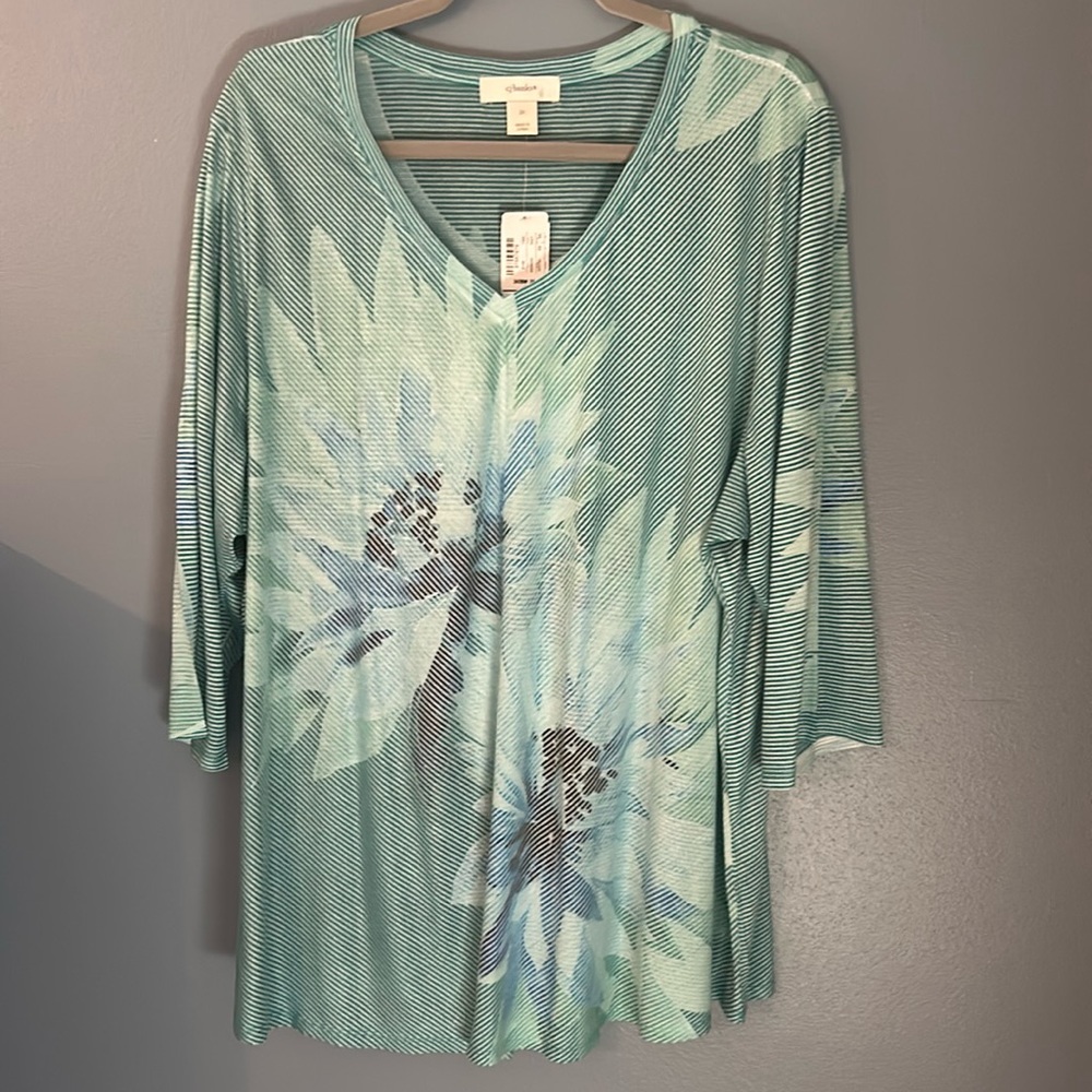 CJBanks 3X 3/4 sleeve top. NWT